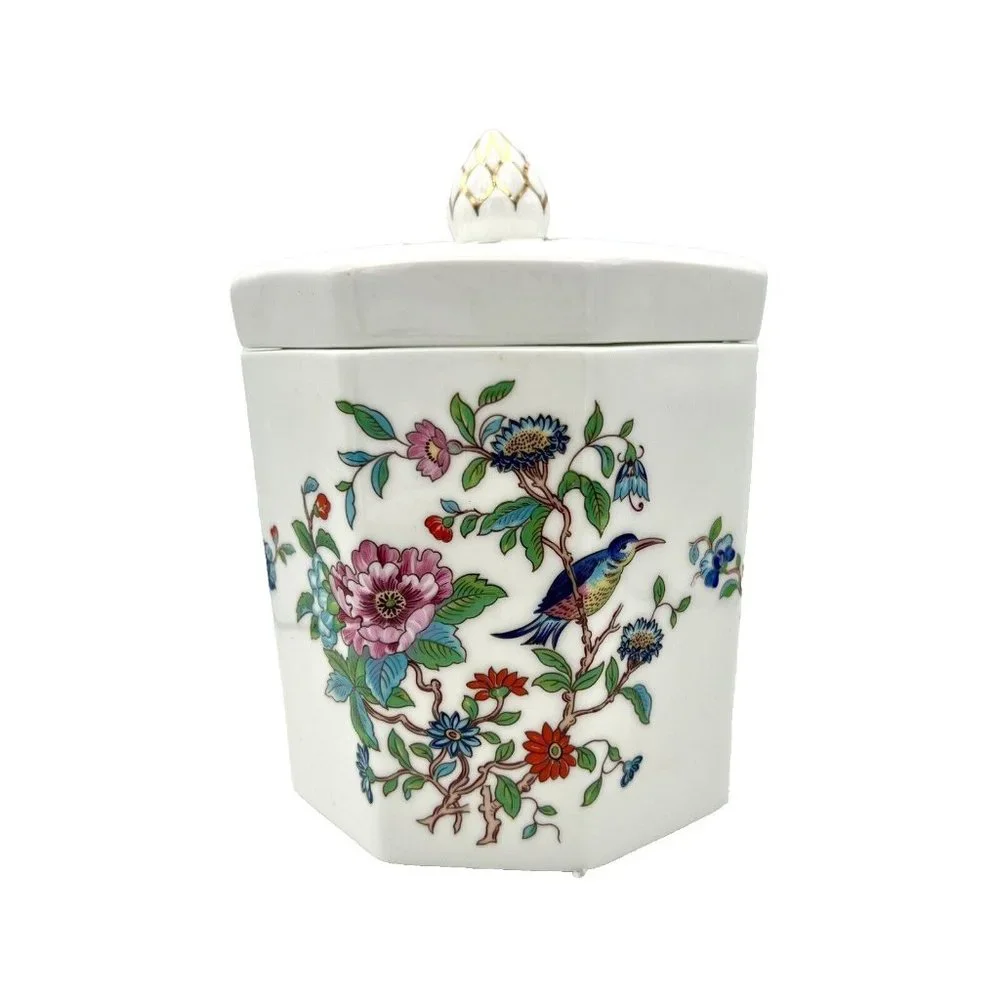 Vintage Aynsley Pembroke Biscuit Jar Barrel Canister Candy Discontinued Octagon - Picture 1 of 8